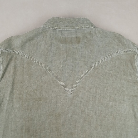 Ryan Michael XXL Mens Shirt Western Cowboy Silk Linen FLAWS 26x29 - Picture 15 of 16